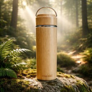 Bamboo Thermos Bottle - Stainless Steel Insulated