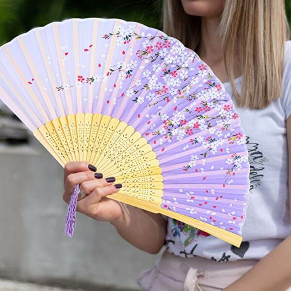 Hand bamboo fan japanese style