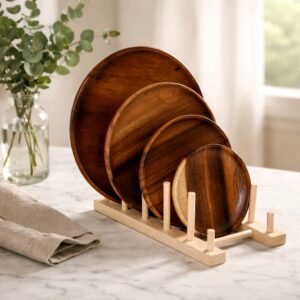 Handcrafted Acacia Plate – Natural Wooden Serving Plate