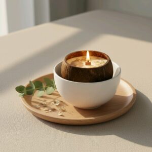 Handcrafted Coconut Shell Scented Candle
