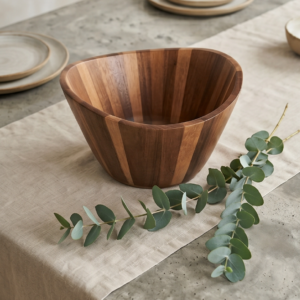 Handcrafted Acacia Wood Salad Bowl